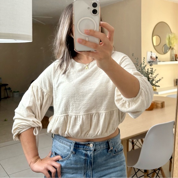 Aerie Cream Blouse - Picture 2 of 5